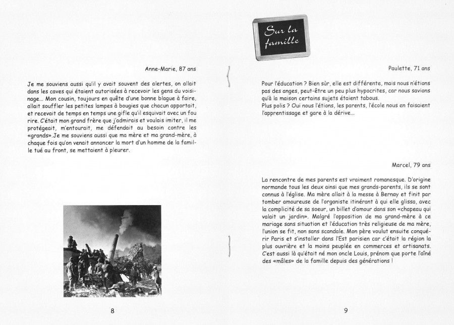 Paroles données au fil du temps, sur la famille