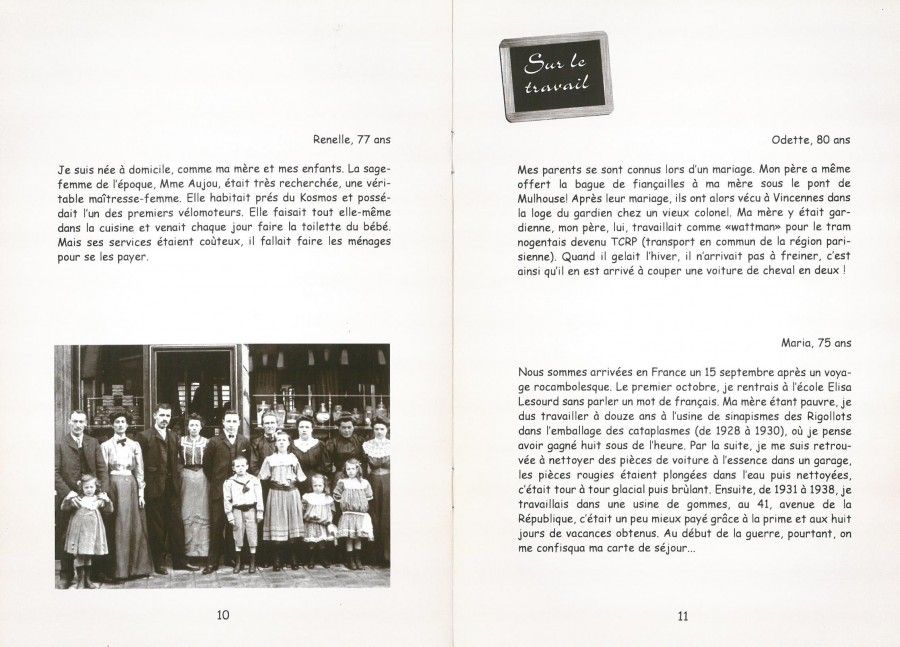 Paroles données au fil du temps, sur le travail